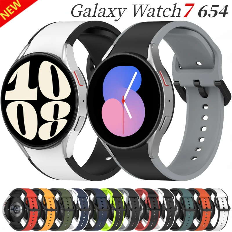 

20mm Silicone Strap for Samsung Galaxy Watch 7/6/5/4 40mm 44mm/6 Classic 43mm 47mm Bracelet band For Samsung Watch Pro 45mm Belt