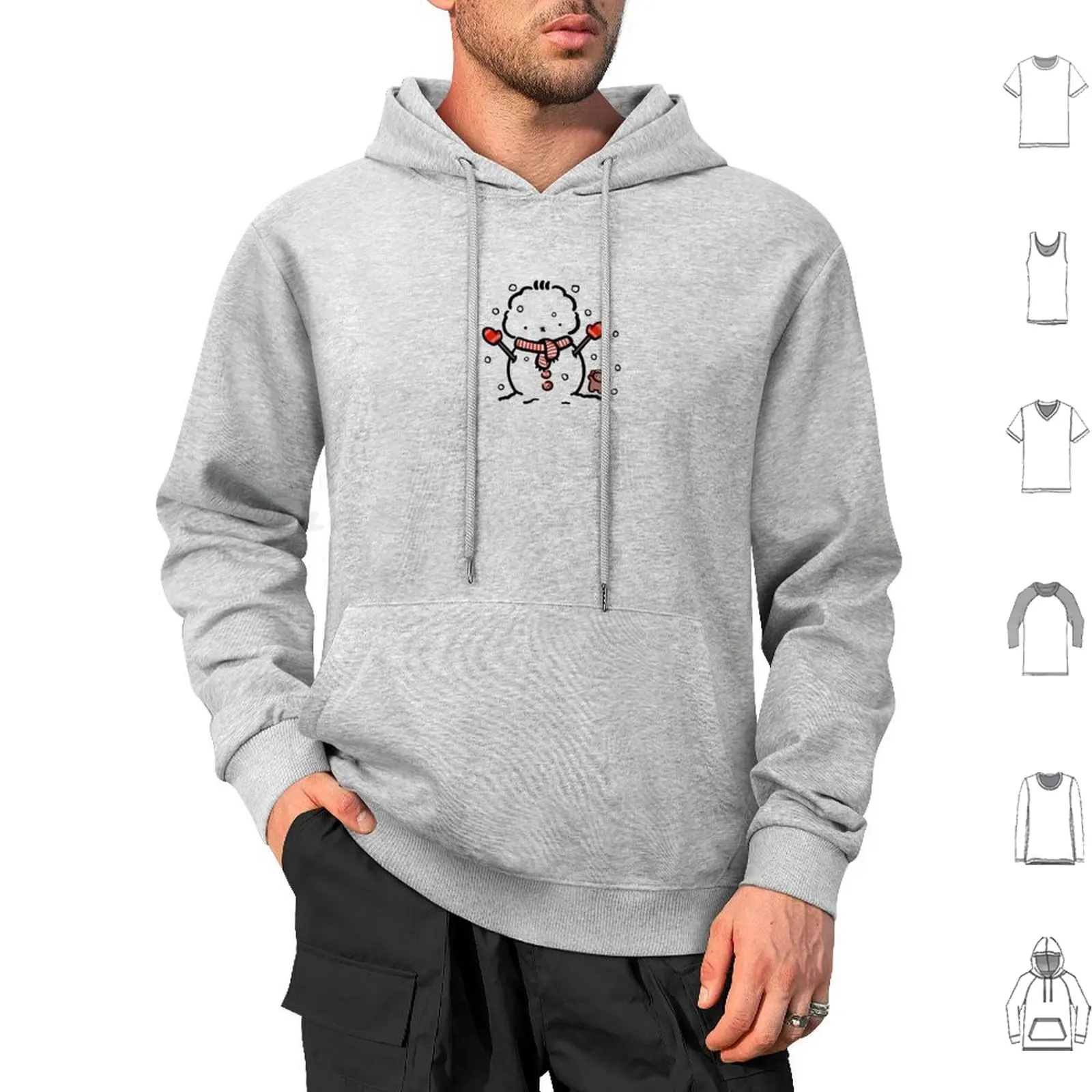 A Snowman Hoodie cotton Long Sleeve Cute Lovely Adorable Ted Sport Happy Healthy