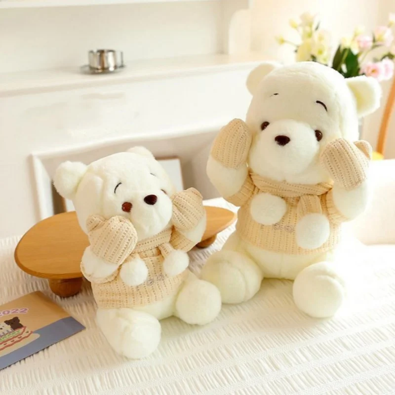 

New Disney Character Peripheral Winnie The Pooh Winter Series Sweater Gloves Shape Bear Plush Toy Children's Doll Gift