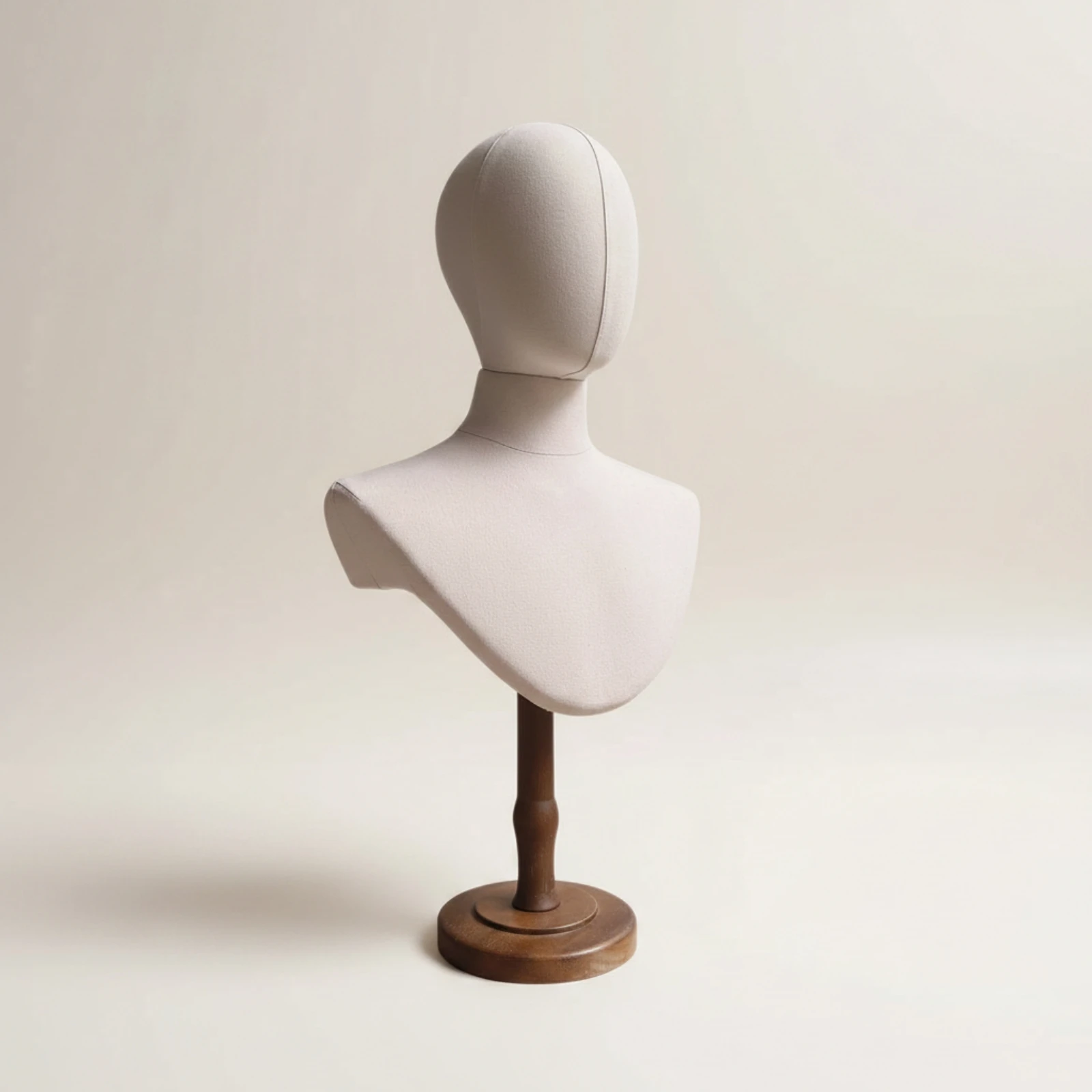 Mannequin Bust with Wooden Base Antique-Style Jewelry Display Bust Hairpiece Display Stand Tabletop Professional for Jewelers
