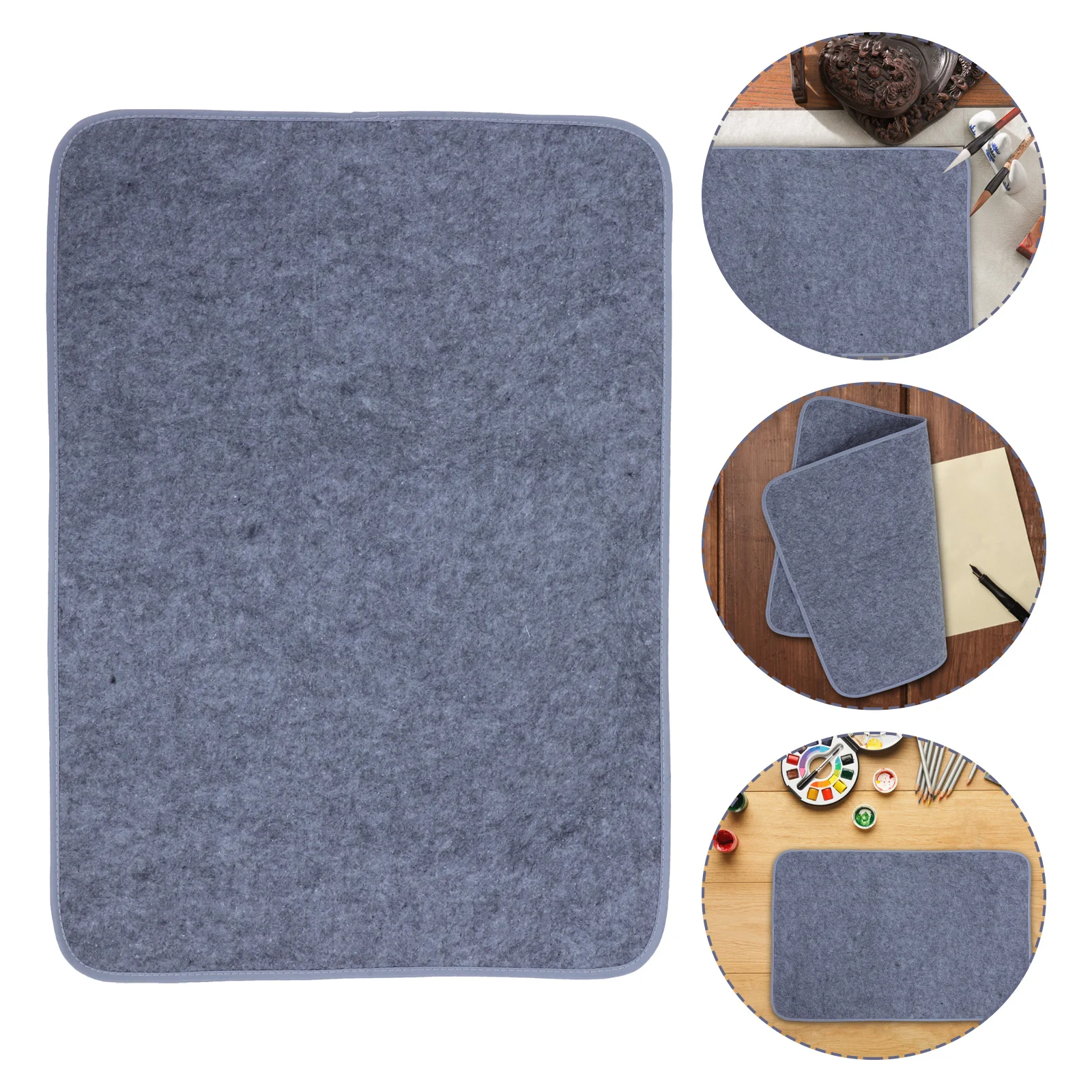 

Ink Brush Writing Pad Felt Calligraphy Mat Desk Upholstered for Painting Grey Hand