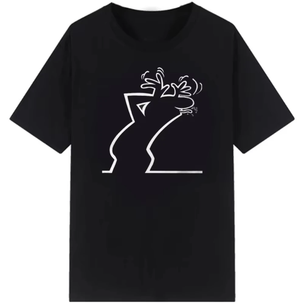 Osvaldo Cavandoli La Linea Cartoon Print TShirt Men Women Unisex Streetwear Fashion Tees Casual Shirt Basic Round Neck Tops view 2