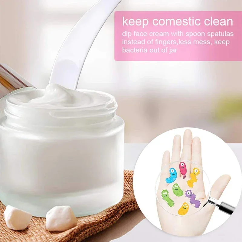 100Pcs Mini Curved Cosmetics Spatula Scoop Makeup Plastic  Spatula for Mixing and Sampling DIY Mask Tools Facial Cream Spoon