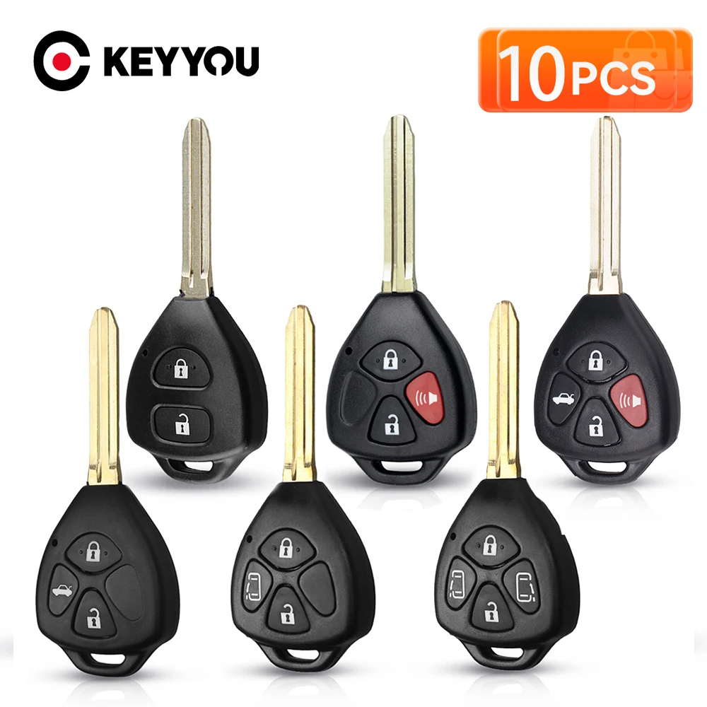 

KEYYOU 10PCS TOY43/TOY47 2/3/4Buttons Remote Key Shell For Toyota Camry Avalon Corolla Matrix RAV4 Venza Yaris Replacement Case