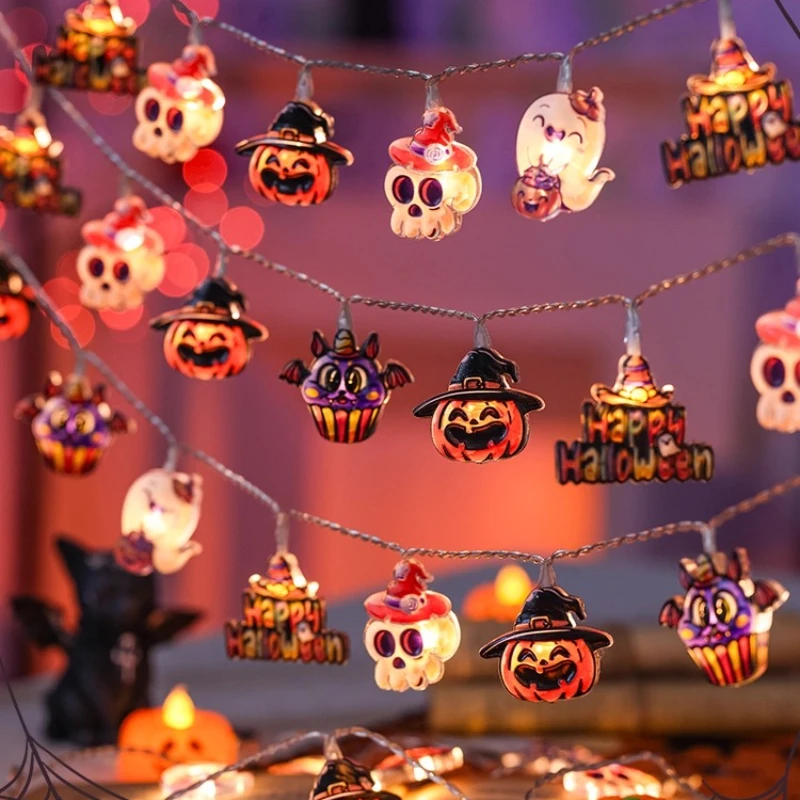 

Halloween decorative lights LED pumpkin lights colorful string lights ghost children's indoor scene decoration