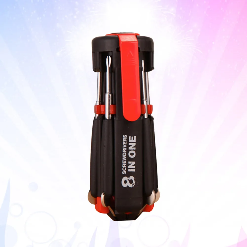8 in 1 Portable Precision Pen Screwdriver Set Steel Construction with Clip for Shirt Pocket LED Light Built- Outdoor