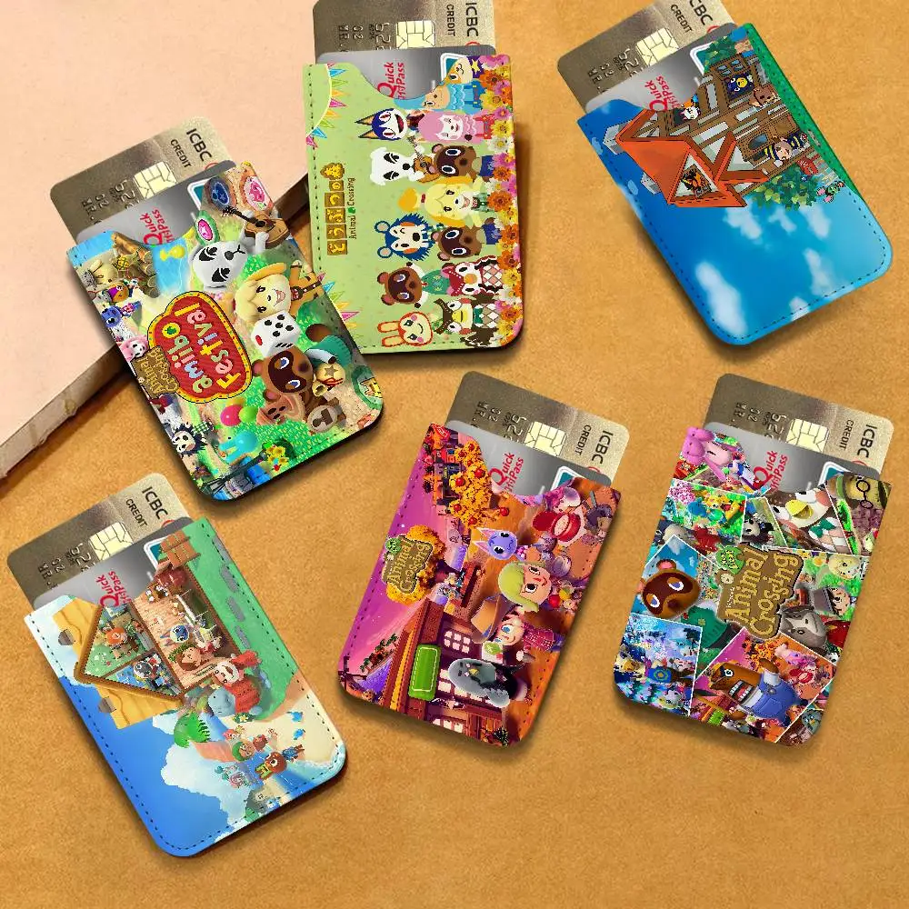 Cartoon Animal C-Crossing Light and thin mini bag small and portable bus card protective leather case for men and women