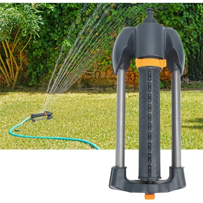

KYCOR-Metal Base Lawn Sprinkler,20 Hole Nozzles Oscillating Water Sprinkler For Home Garden Use