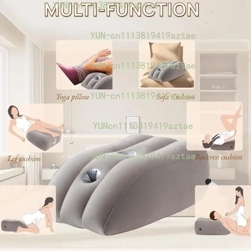 Inflatable Support Cushion With Adjustable Inserts For Home And Travel