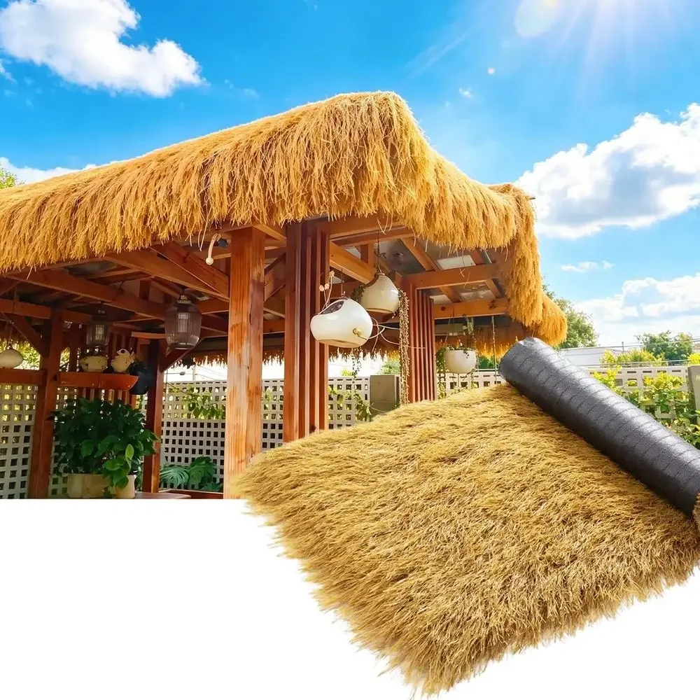 Artificial Hay Roll for Tiki Bar Huts and Hawaiian Cowboy Party, 1.6' x 55.8' Duck Blind Grass