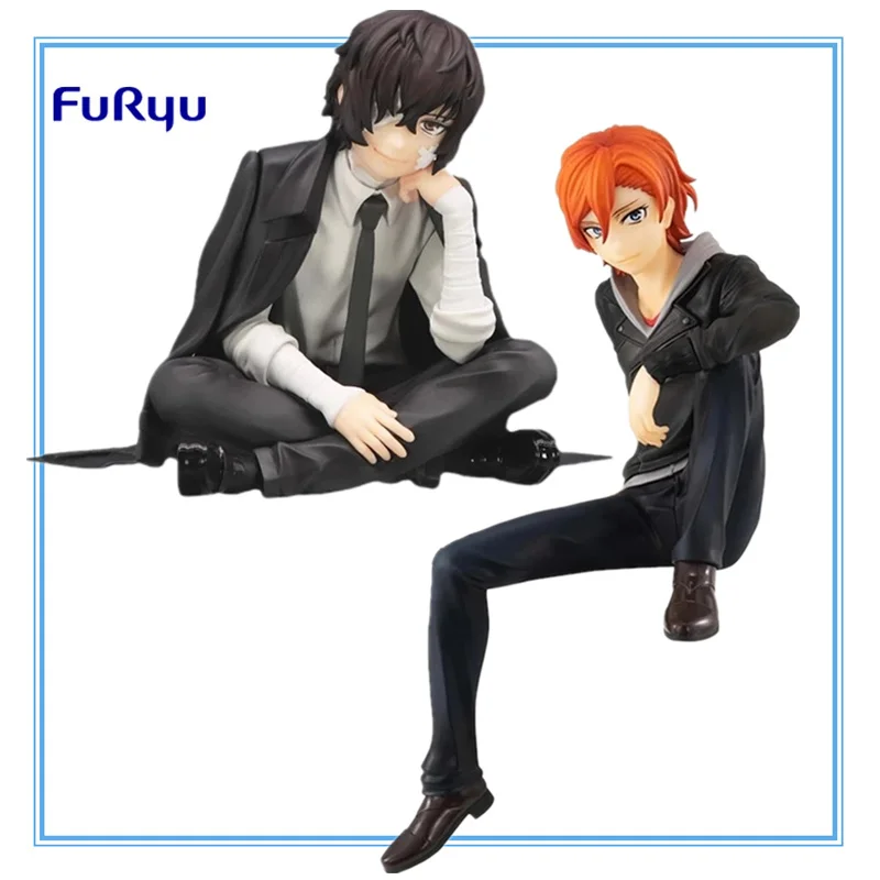 In Stock FuRyu Bungo Stray Dogs Nakahara Chuuya Dazai Osamu Juugo-Sai Hen Noodle Stopper Figure Original Anime Modle Toys 12Cm