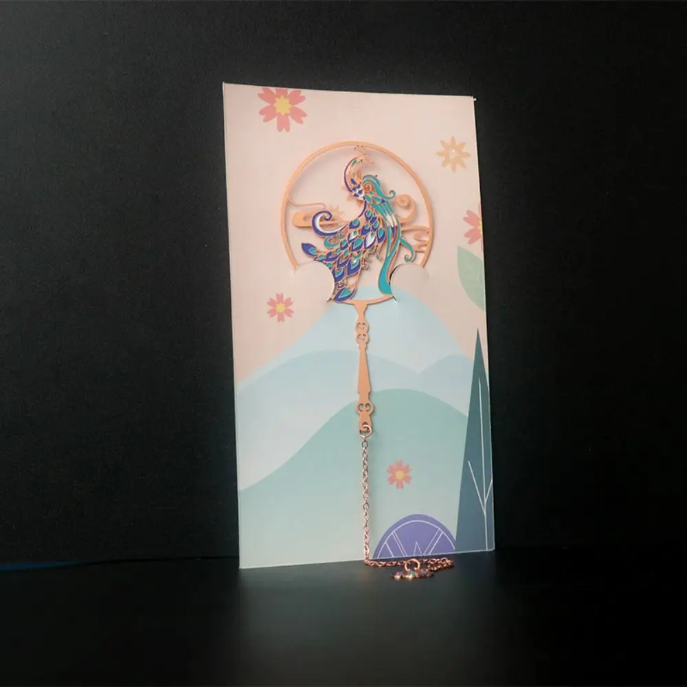 

Gift Book Lover Rabbit Good Luck Peacock Tassel Pendant Bookmark Reading Bookmark Book Page Marker Chinese Style Metal Bookmark