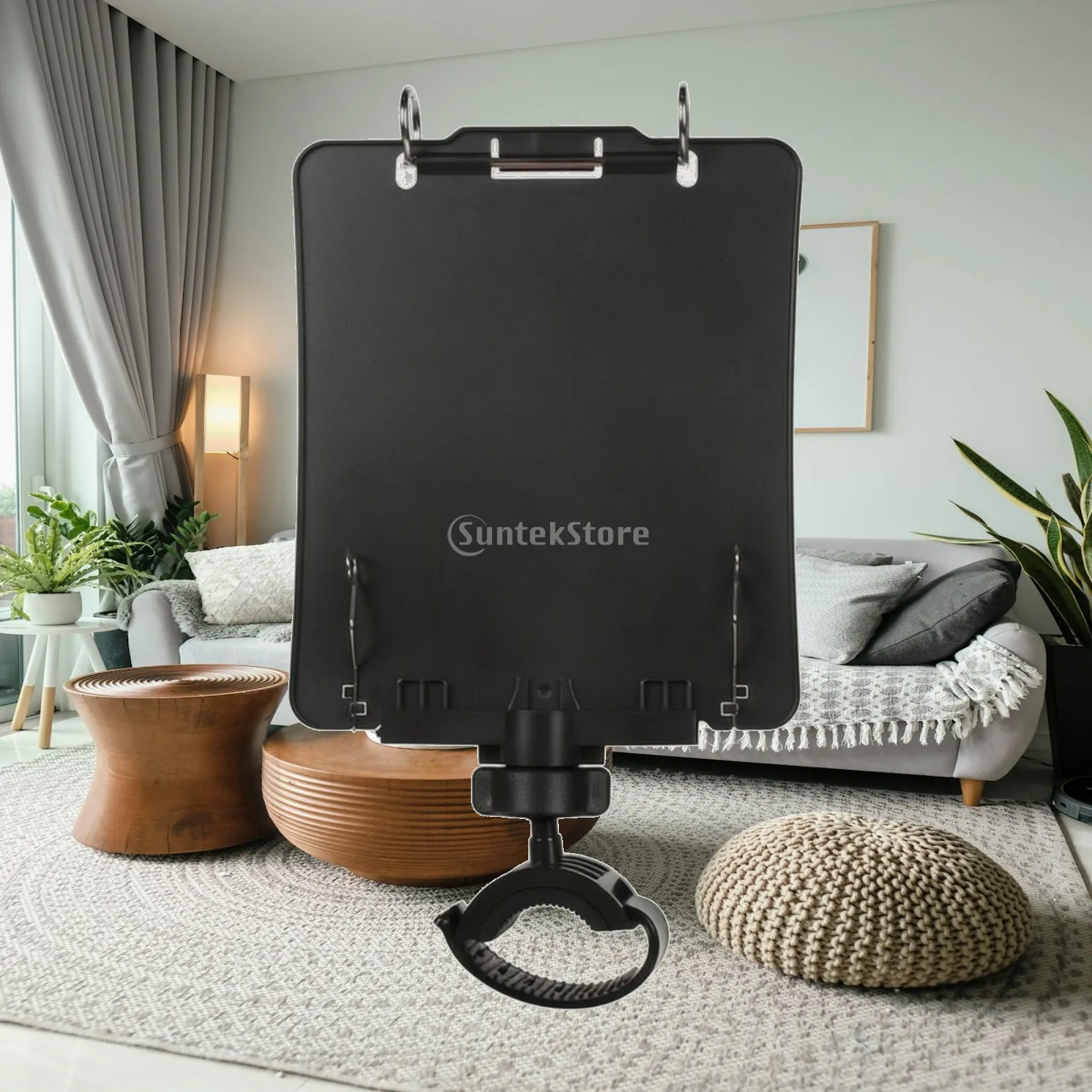 Compact Trumpet Lyre Music Stand for Brass Instruments with Secure Curved Base Mount and Page Clips