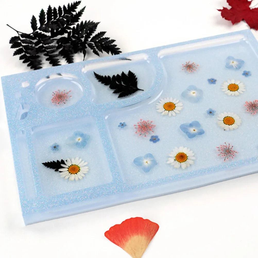 

1 шт. силиконовая форма для эпоксидной смолы DIY: поднос для косметики, подставка для украшений, для создания декоративных изделий из смолы, сухих цветов, пайеток, жемчуга, на заказ