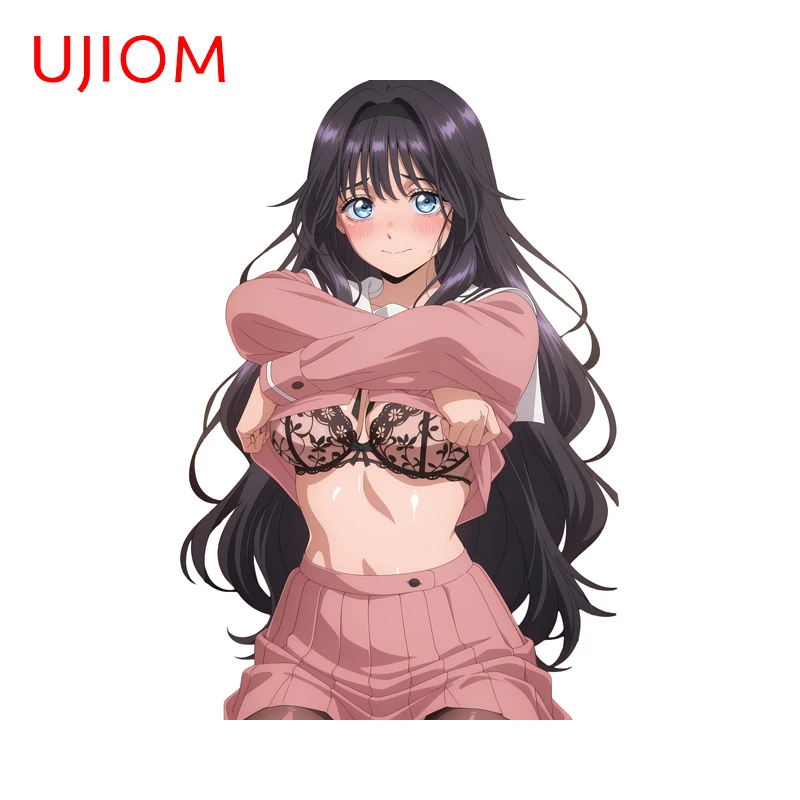 UJIOM جميلة Kaoruko Waguri أنيمي فتاة الجدار ملصق الإبداعية الكتابة على الجدران تصميم الثلاجة مكتب ملصق مائي حساسة الفن ديكور منزلي ذاتي الصنع