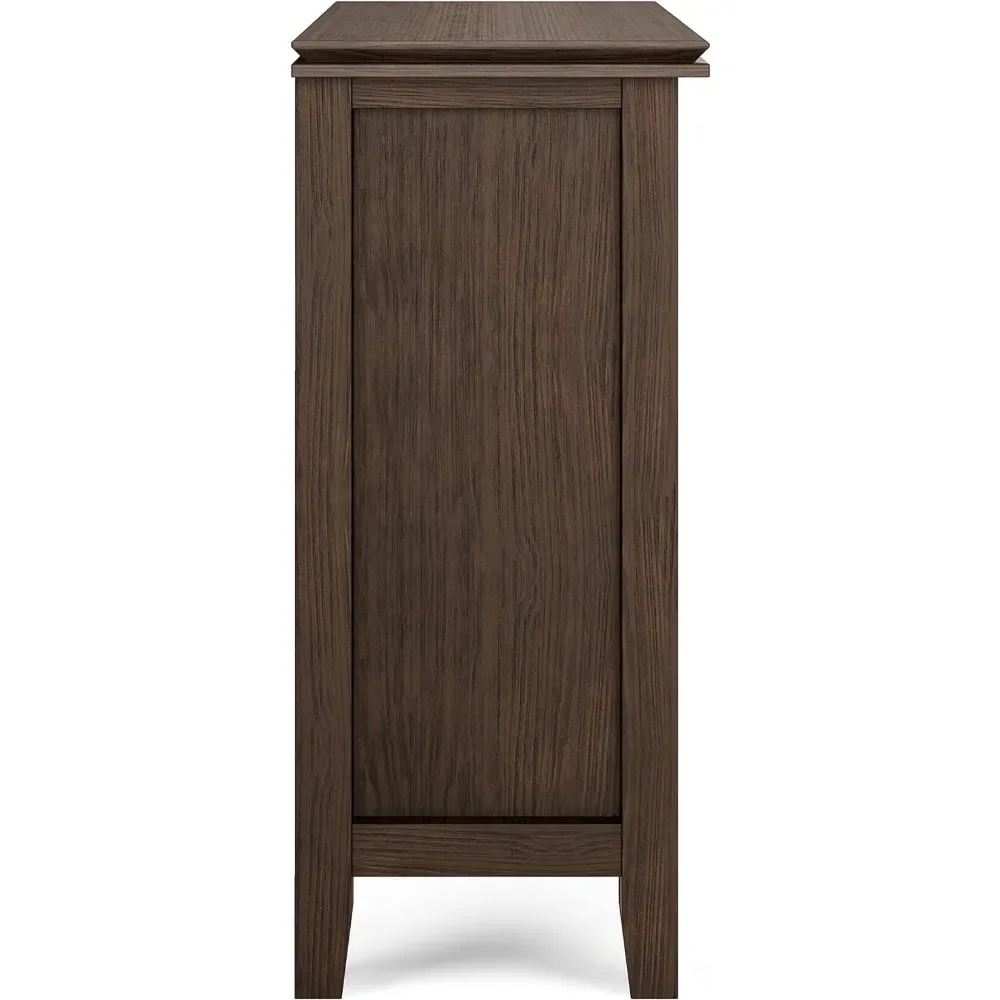 Artisan SOLID WOOD 30 Inch Wide Contemporary Low Storage Cabinet in Farmhouse Brown, For the Living Room,