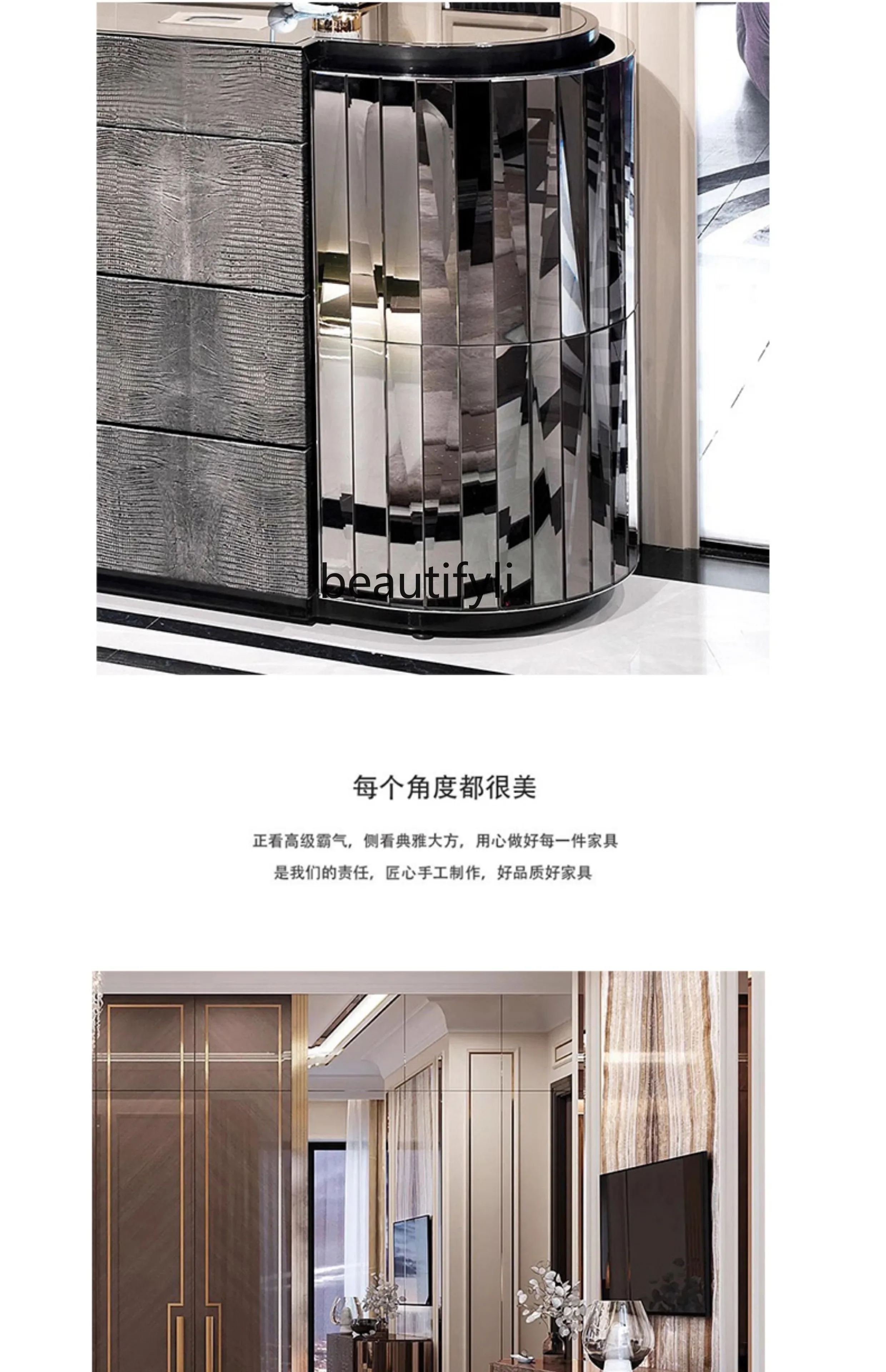 ss25 خزانة تلفزيون فاخرة وخفيفة الوزن من الأرض إلى السقف خزانة ملابس للفيلا خزانة منزلية لغرفة المعيشة الراقية