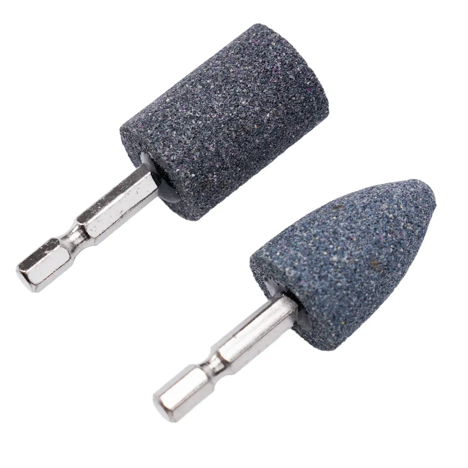 2 pçs para polimento de pedra rebolo hex haste corindo afiar cabeça broca ferramenta máquina moedor metal cone rotativo