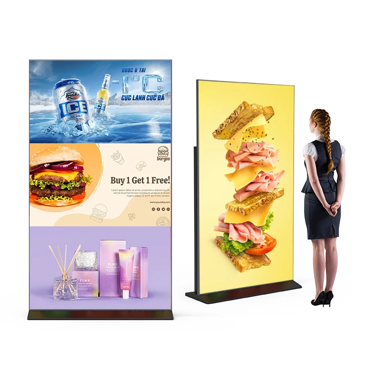 Indoor touchscreen LCD advertising totem pole CMS software LED display digital signage