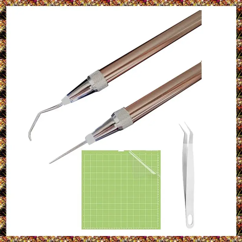 LED Weeding Tools For Vinyl With Light With Pin And Hook For Removing Tiny Vinyl Paper Grid Sticky Cutting Mat Durable