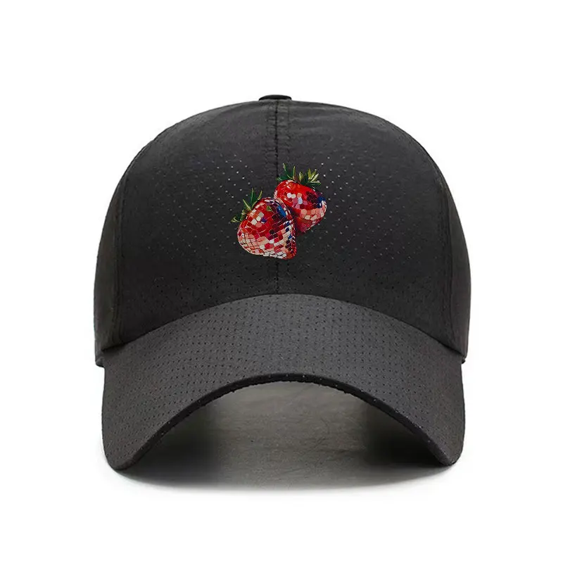 Strawberry Mirror Mosaic Quick Dry Baseball Cap Unisex Outdoor Sports Travel Hat