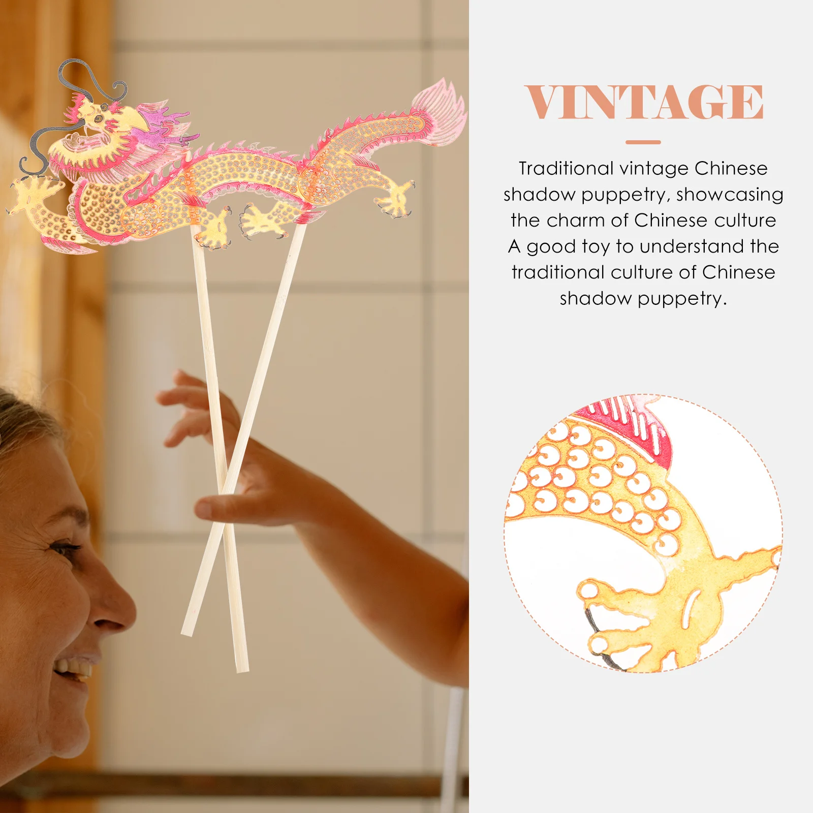 

Chinese Traditional Shadow Dragon Fine Craftsmanship Festival Decor Handmade Diy Kit For Performance Game Props