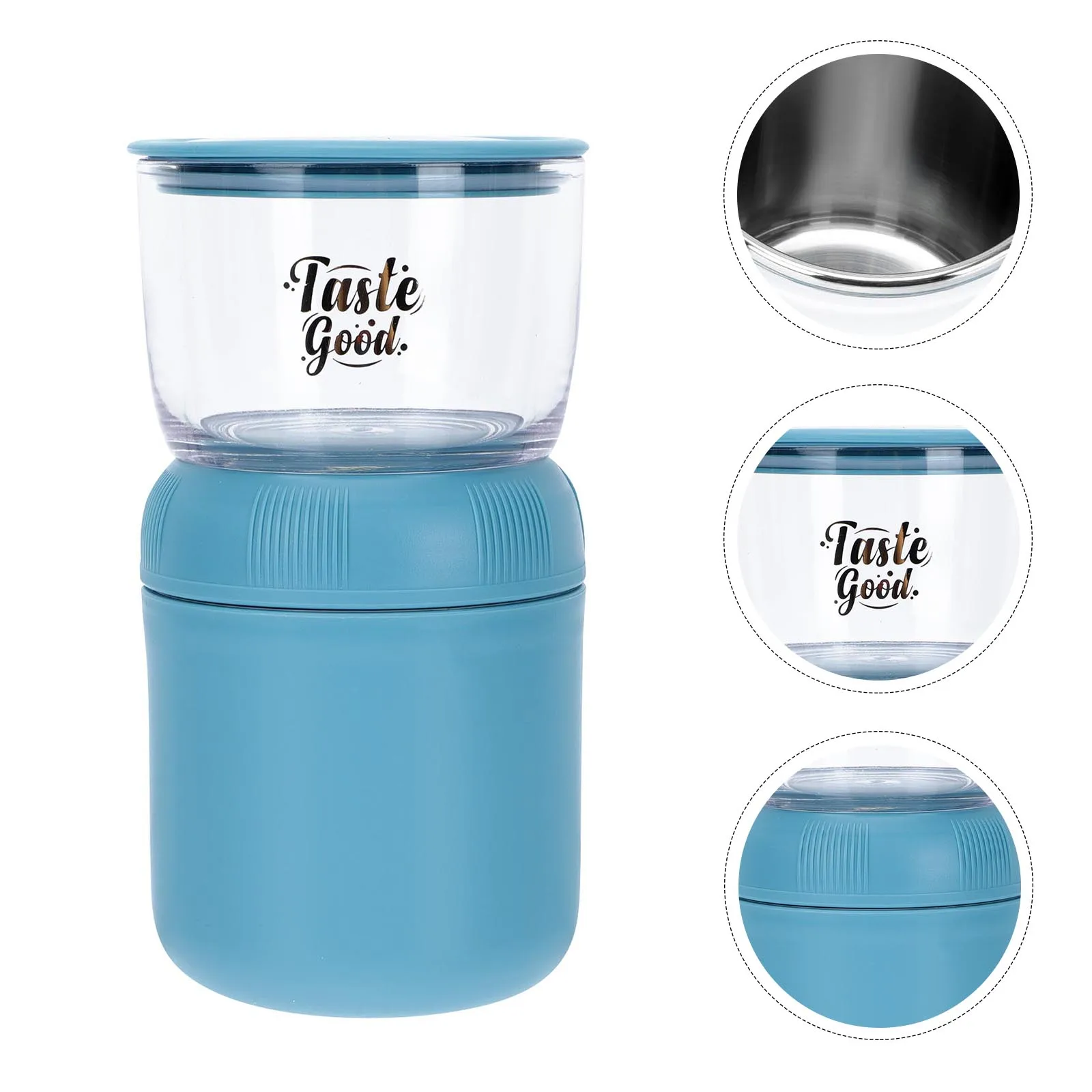 

1pc Stainless Steel Lunch Box Portable Cereal Soup Insulation Breakfast Container Double Layer Cup Lightweight Microwave Safe