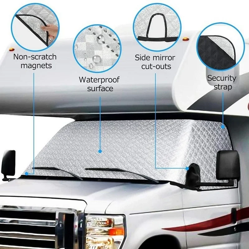 Für Bougerv Klasse C E450 2015-2017 Wohnmobil Fenster Windschutz scheibe Eisdecke 4-lagig verdickt RV Windschutz scheibe Sonnenschutz