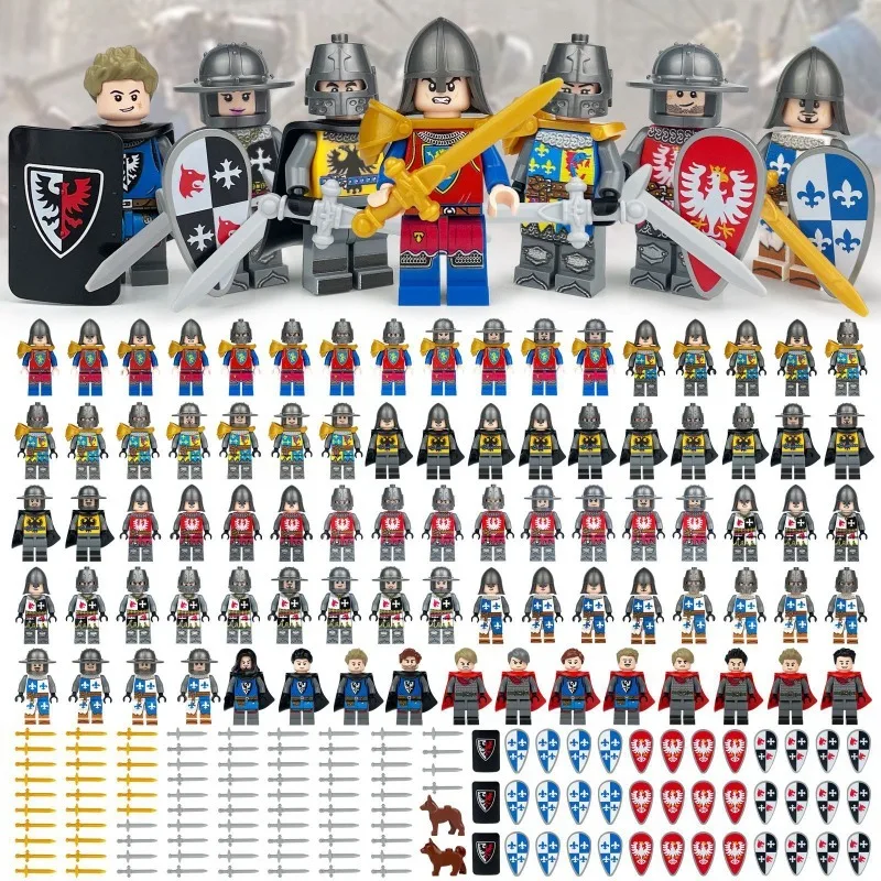 

Building block toys, figures, toys, humanoid dolls, children's toys, birthday gifts and cartoon characters of medieval legions.