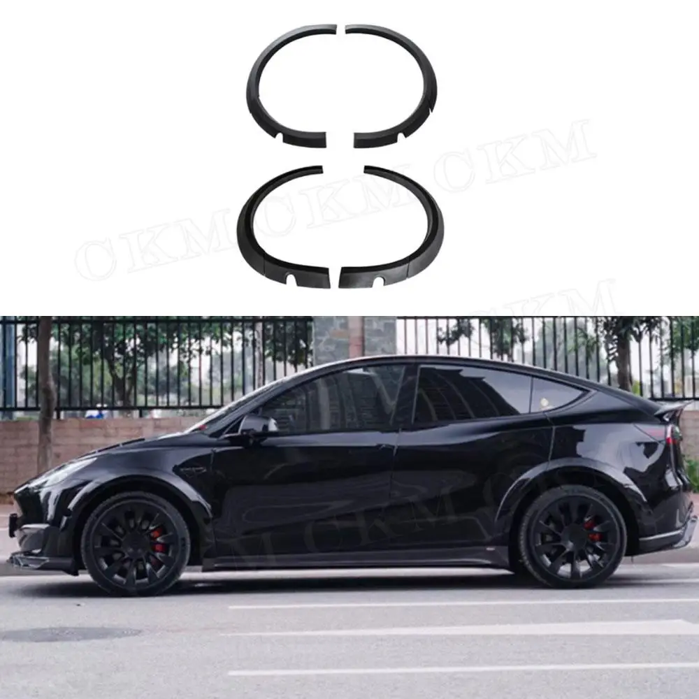 FRP Unpainted Black Side Wheel eyebrow Car Protect Decoration For Tesla Model Y