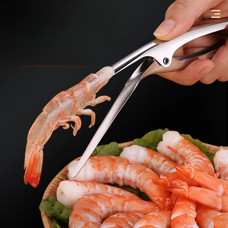 1pcs Prawn Peeler Stainless Steel Prawn Deveiner Peel Device Creative Kitchen Cooking Seafood Tools Kitchen Gadgets Shrimp