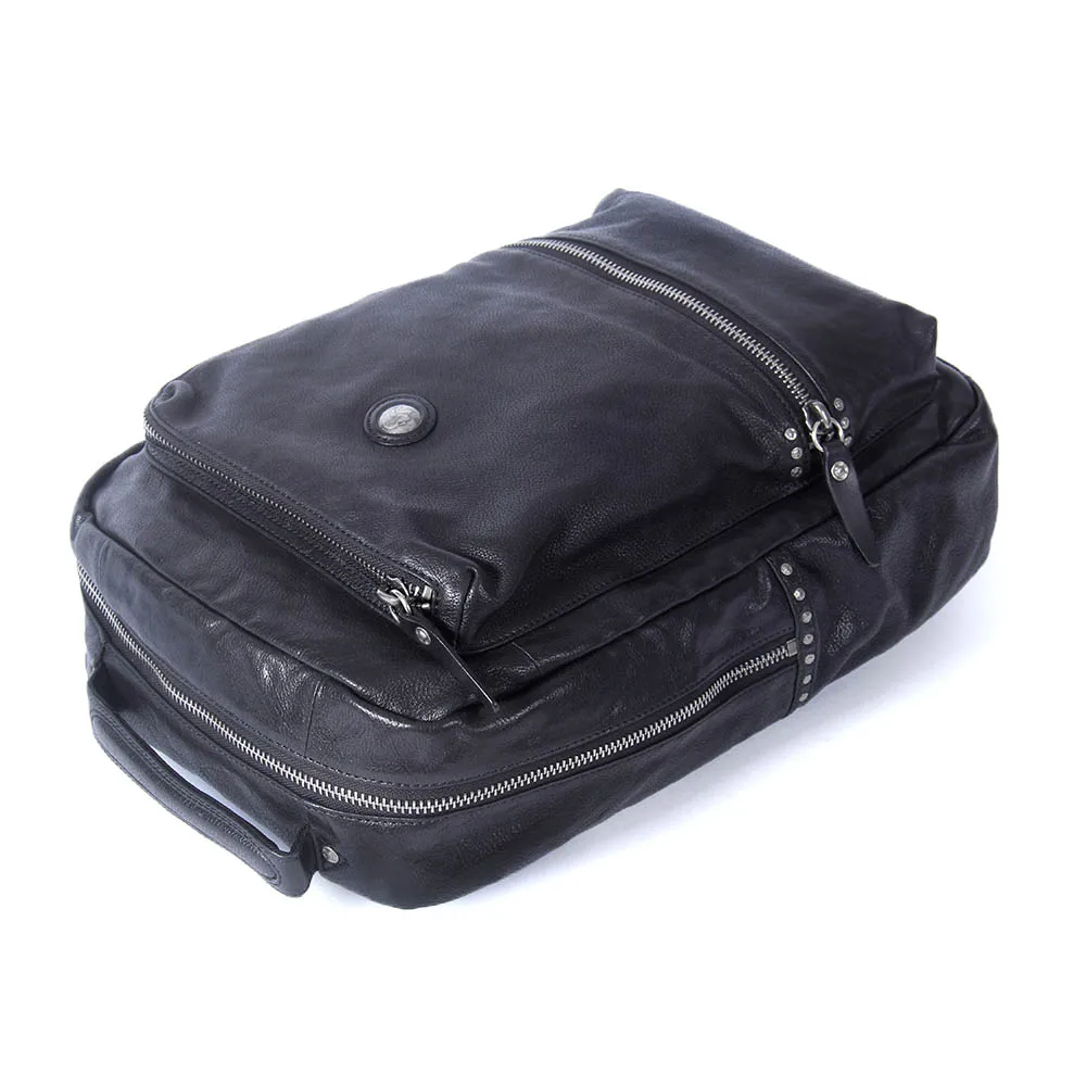S.WORKER Lässiger Rucksack aus echtem Rindsleder, Herren-Laptop-Rucksack, Tagesrucksack mit großer Kapazität, Reisetasche, Schultasche – Detail 11