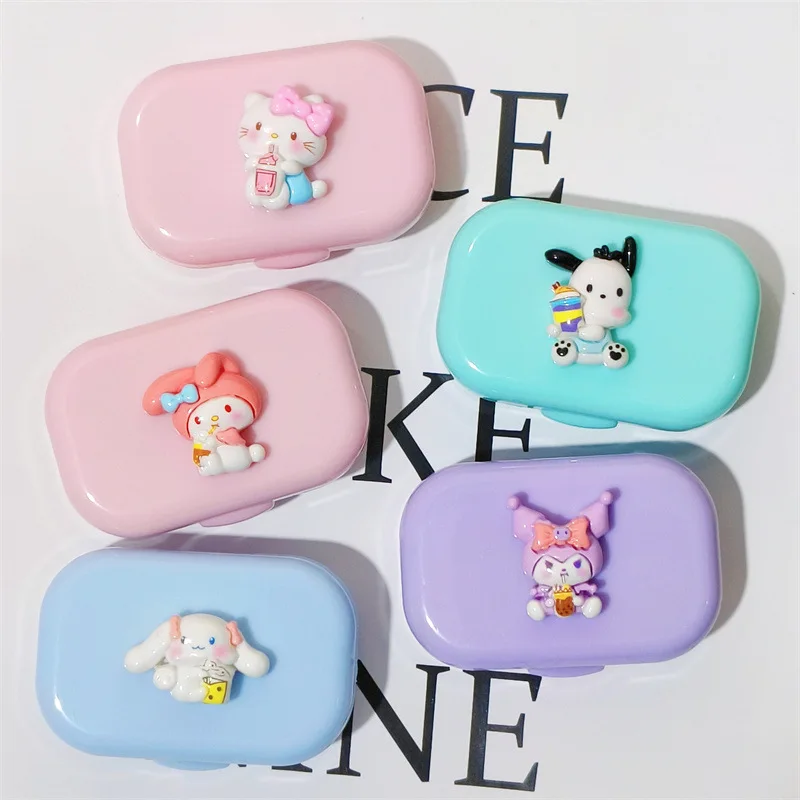 

Sanrio Macaron Cute Contact Lens Storage BoxHelloKitty MyMelody Cinnamoroll Kuromi Anime Cartoon Contact Lens Storage Box Gift