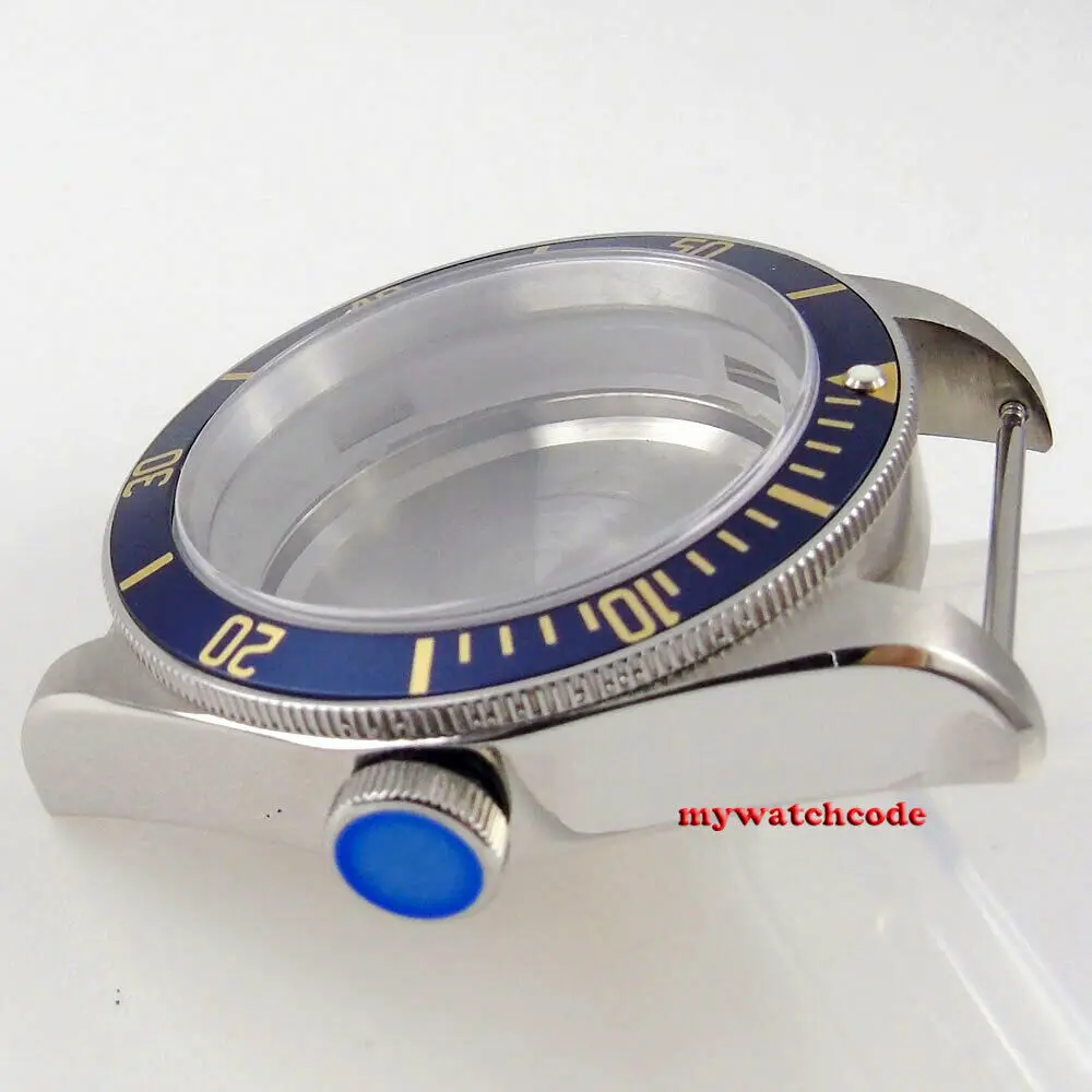 40mm Bliger Solid Steel Sapphire Glass Watch Case Fit For NH35A NH36A Black Bay