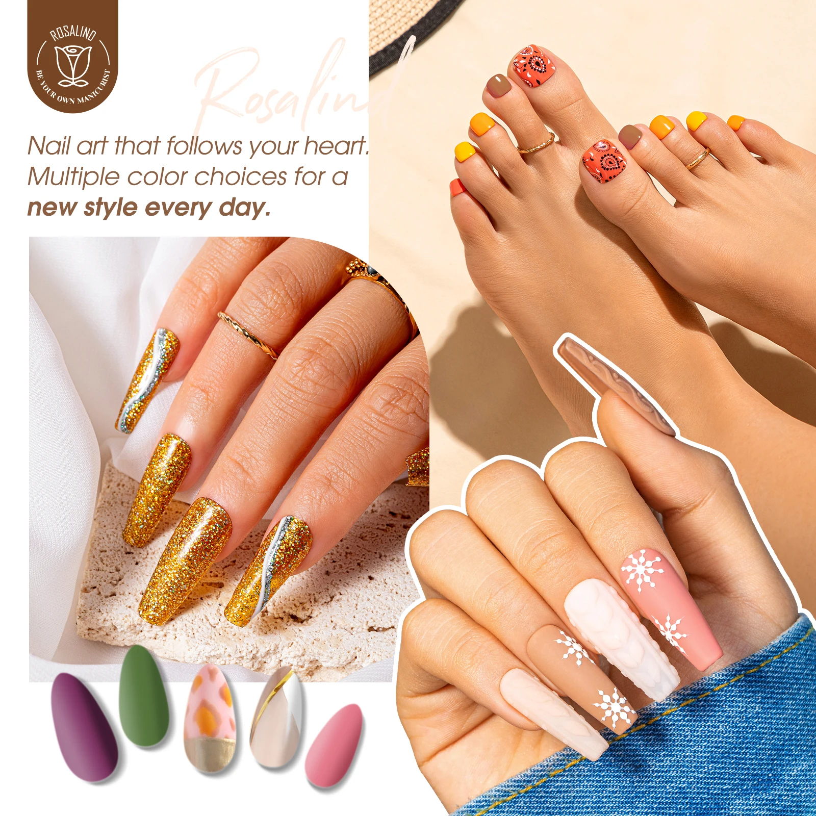 ROSALIND Classic Nail Gel Kit -20 Colors+3pcs Base Top Coat Semi Permanent Nail Polish Hybrid Soak Off Gel varnishes Set