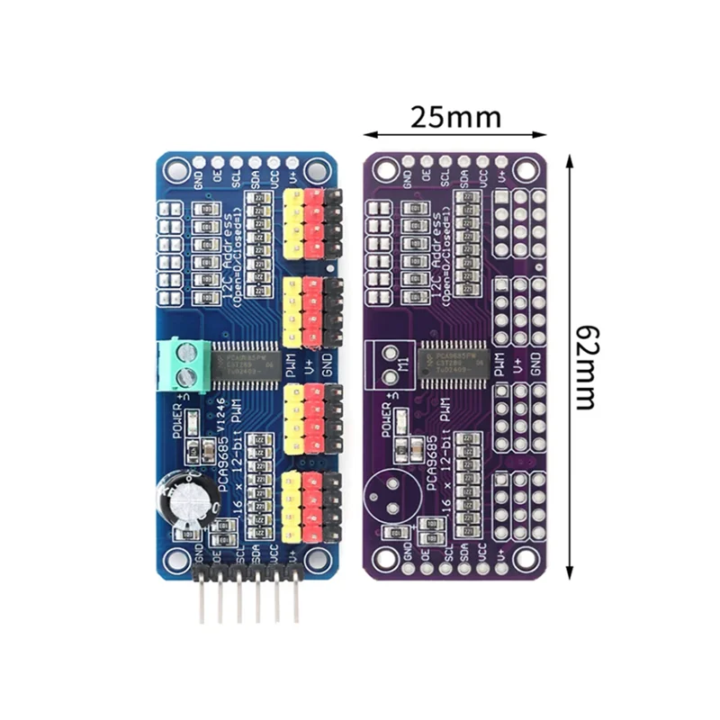 1PCS PCA9685A 16-channel PWM servo driver board expansion board module single-chip microcomputer I2C interface control board