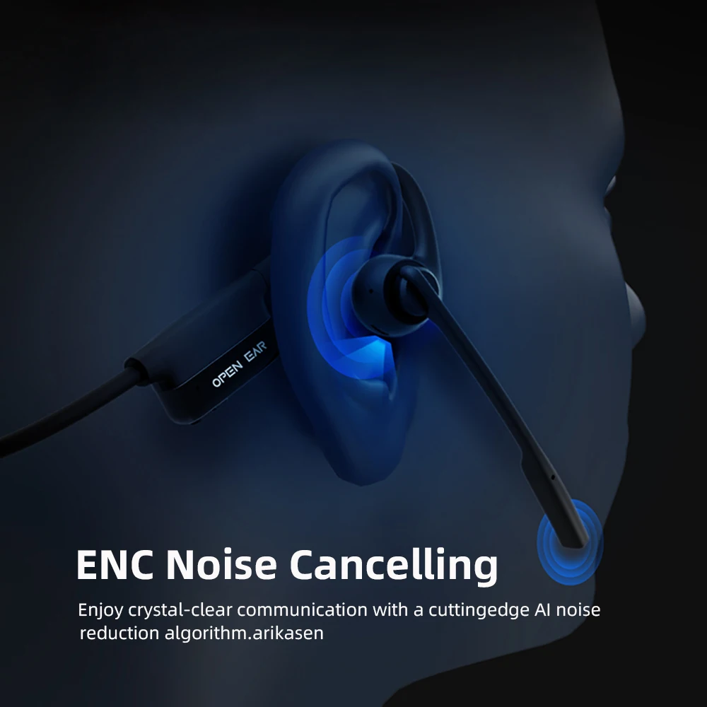 Open-Ear-Kopfhörer mit Mikrofon, Bluetooth-Headset mit Mikrofon, Bluetooth-Kopfhörer mit geräuschunterdrückendem Mikrofon, kabelloses Headset – Detail 6