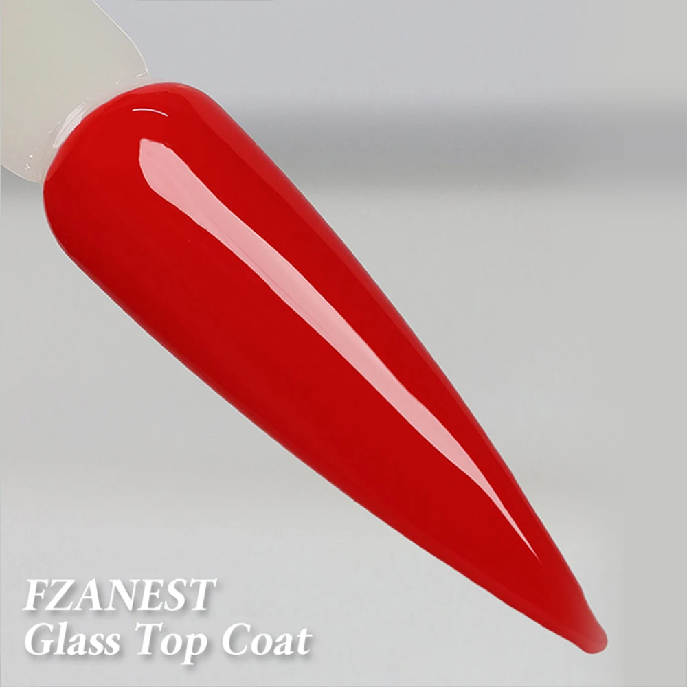 Fzanest Glazen Top Coat Nieuwe Aankomst Glas Effect Top Coat Geen Veeg Basis Uv Gel Cristal Finish Officiële Schoonheidssalon