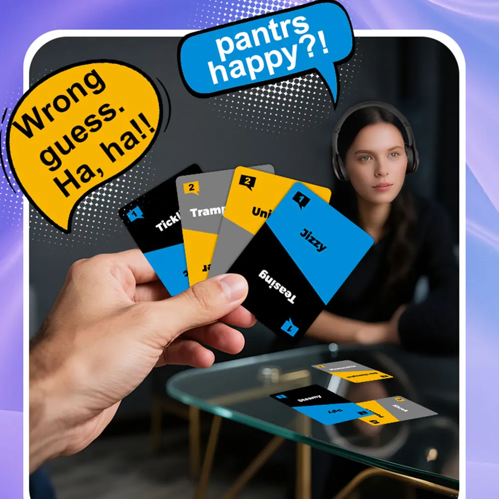 성인을 위한 헤드폰 챌린지 기반의 무검열 입술 읽기 파티 게임