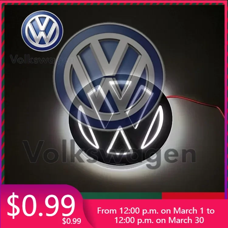 

Car Sticker VW 11cm 4D/5D Logo Light LED Rear Badge Light Front Grille For VW Bora Golf Jetta POLO MAGOTAN Passat Logo Ligh