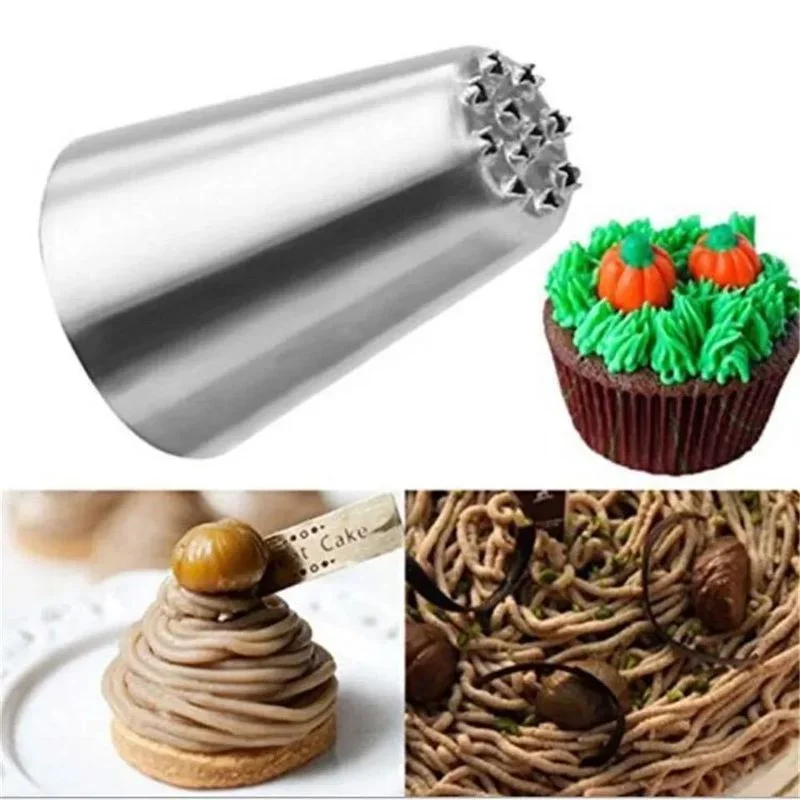 

3Pc Rvs Cream Decoratie Mond Kleine Gras Vorm Crème Nozzle Bakken Tools Gras Crème Icing Nozzles Gebak Versieren