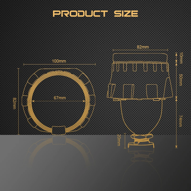 

1pc 2.5 inch Bi-xenon Lens LED Angel Eyes Projector Headlight Lenses DRL Running Light Black/Silver Shrouds Accessories Retrofit