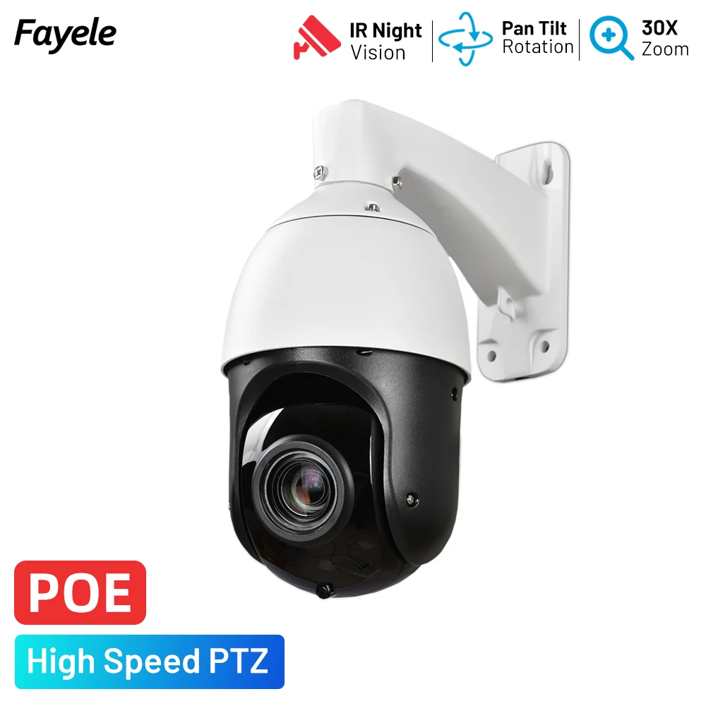 5MP High Speed PTZ Camera Humanoid Auto Tracking 30X ZOOM IR 100M P2P Outdoor Audio Video Surveillance POE IP Camera Videolink