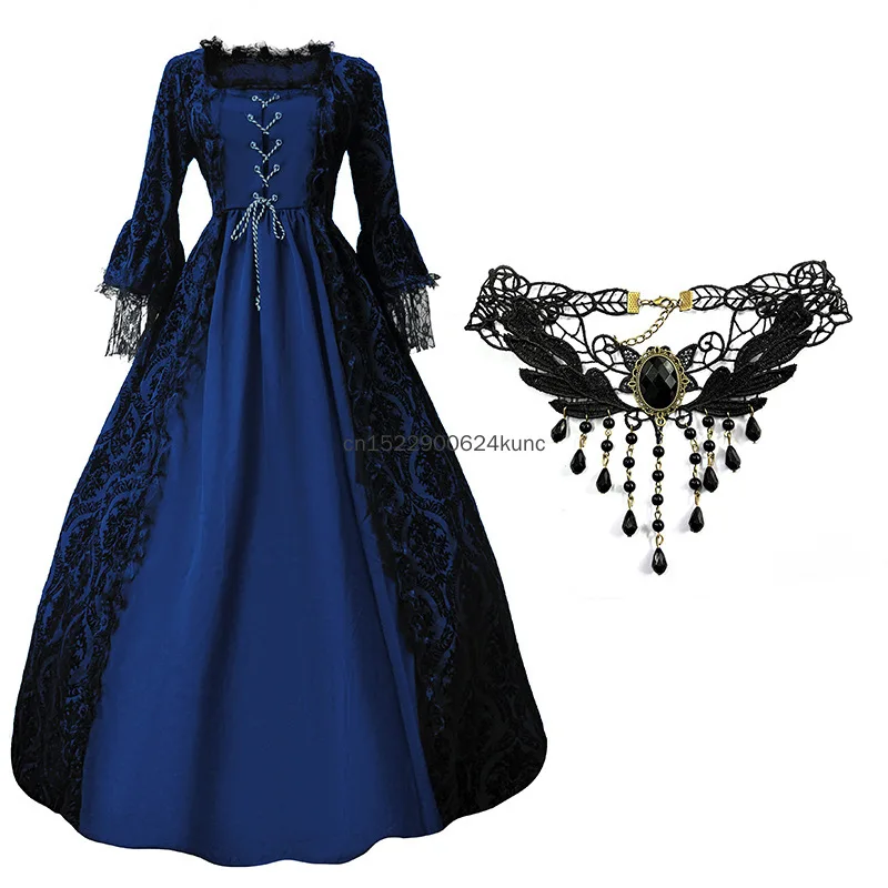 

Women Medieval Elegant Victorian Gothic Dress Renaissance Vintage Palace Court Princess Cosplay Outfit Halloween Party Costumes