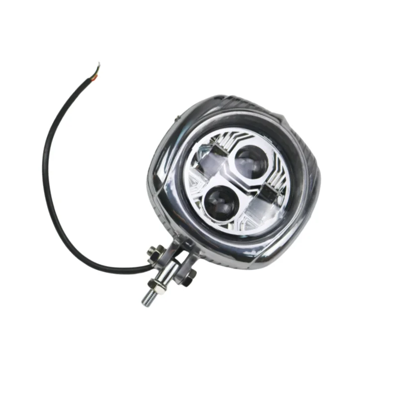 Motorcycle Head Lamp LED Headlight Hi/Lo Beam Retro Headlamp Visor 10mm Bottom Mount Universal  For Harley  Honda  Suzuki