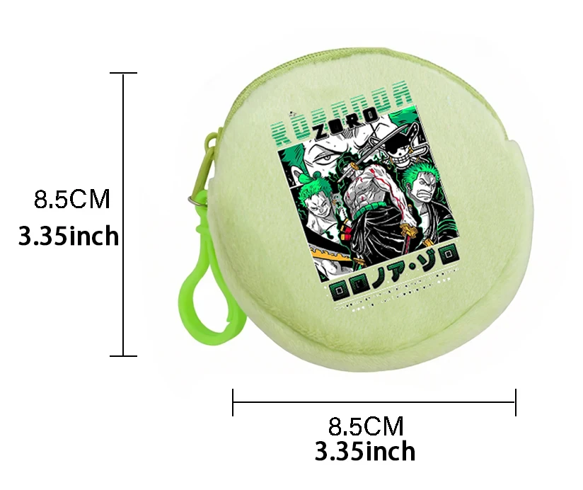 Ones Piece Round wallet Coin Purse for Cute Anime Zoro-Luffy men wome Wallets Man Keychain ID Card Storage Mini Pocket MoneyBag