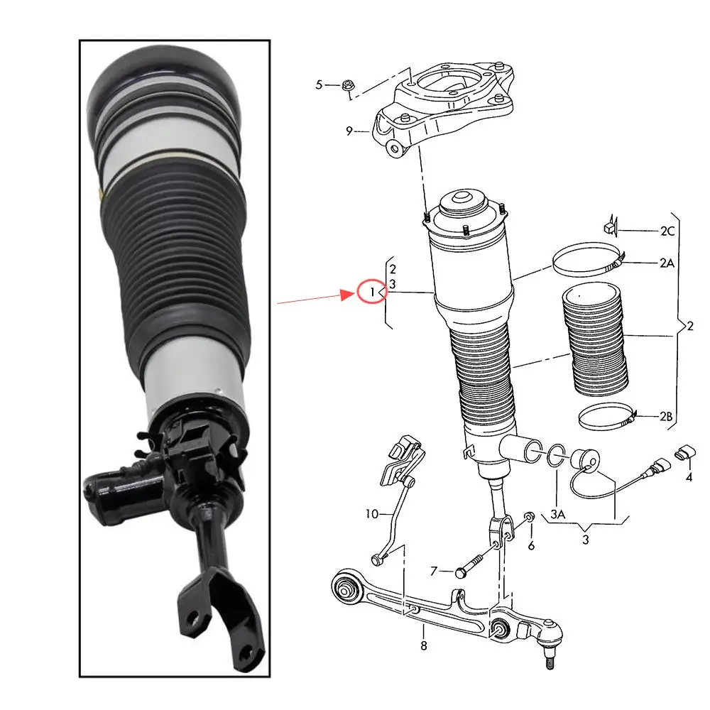 Airsusfat 1x Front Air Suspension Shock Absorber Strut For Audi A6 Allroad S6 4F C6, OEM 4F0616039N 4F0616040N Car Accessories