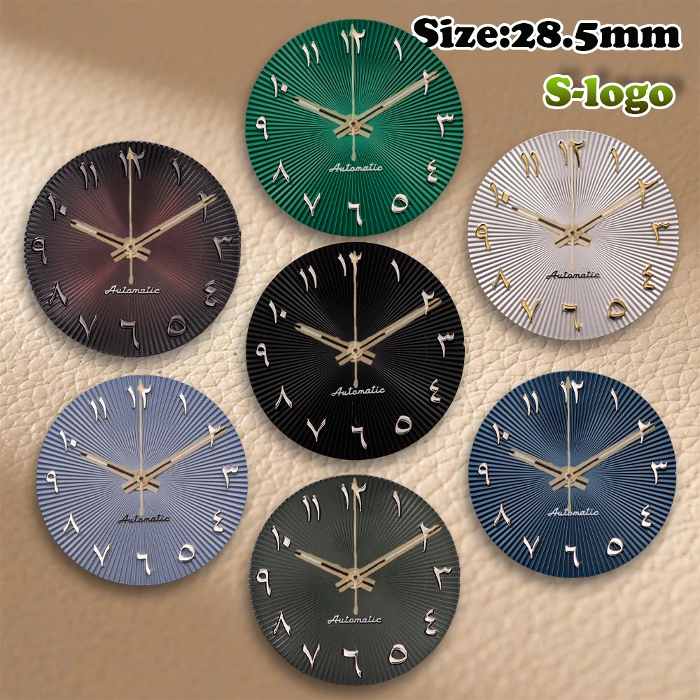 

S Logo 28.5mm Arabic Letter Numerals Dials NH35/NH36/4R/7S Movements Watches for men Watch Modification Accessories Repair Parts
