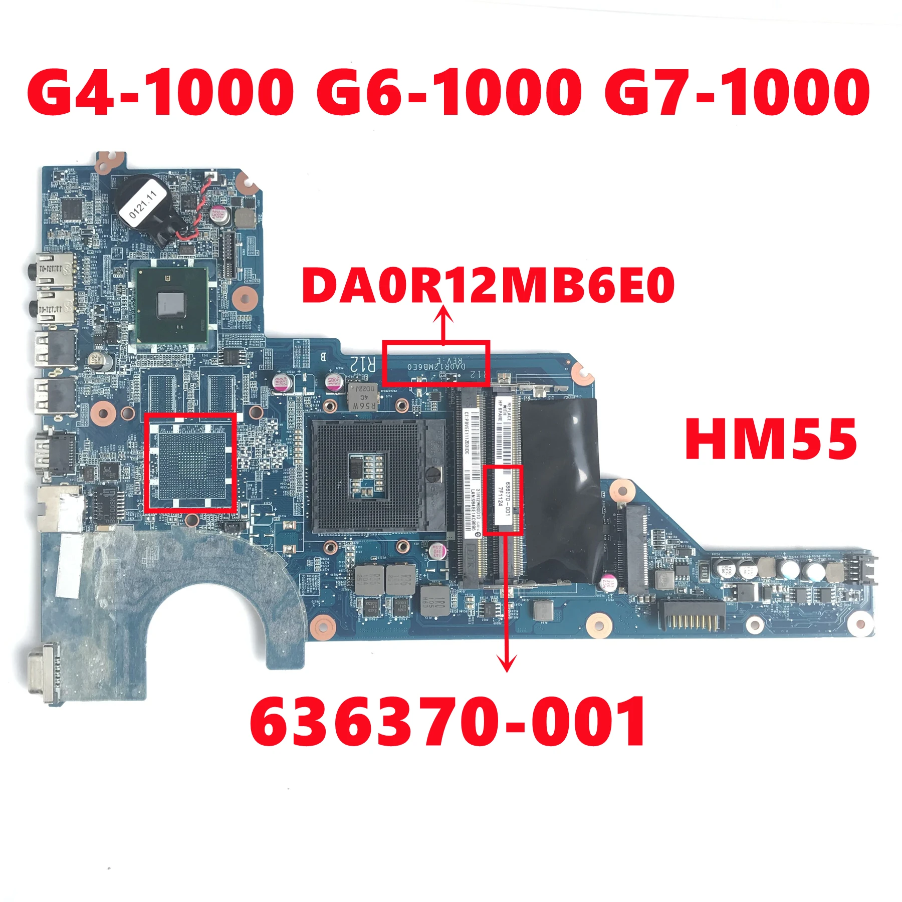 

636370-001 DA0R12MB6E0 материнская плата для HP Pavilion G4-1000 G6-1000 G7-1000 материнская плата ноутбука HM55 DDR3 UMA 100% протестировано нормально