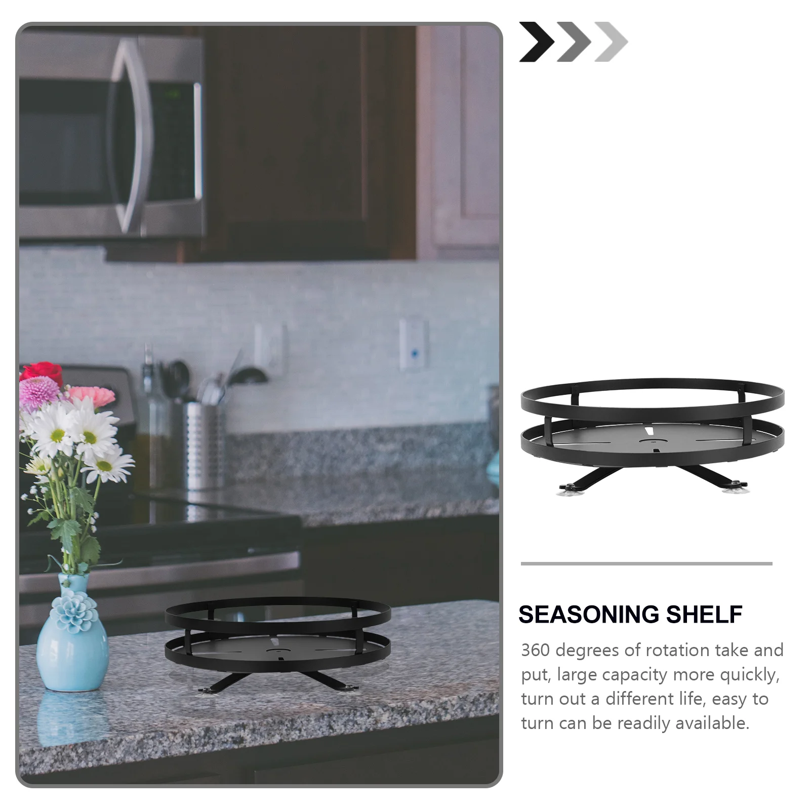 

Rotatable Stainless Steel Kitchen Storage Tray For Seasoning Shelf Spice Rack Salt Pepper Holder Candy Jar Organizer Sundries